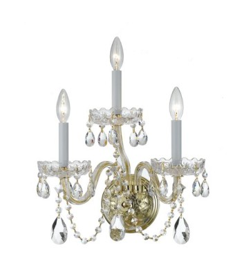 Crystorama Traditional Crystal Sconce 1033-PB-CL-MWP