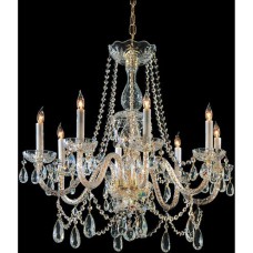 Crystorama Traditional Crystal Chandelier 1128-PB-CL-MWP
