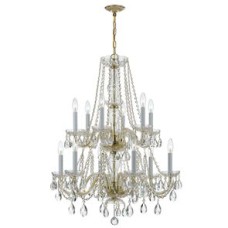 Crystorama Traditional Crystal Chandelier 1137-PB-CL-MWP
