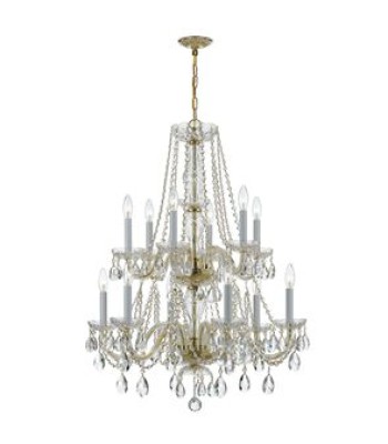 Crystorama Traditional Crystal Chandelier 1137-PB-CL-MWP