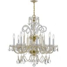Crystorama Traditional Crystal Chandelier 5008-PB-CL-SAQ