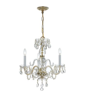 Crystorama Traditional Crystal Mini Chandelier 5044-PB-CL-MWP
