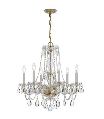 Crystorama Traditional Crystal Chandelier 5086-PB-CL-MWP