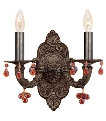 Crystorama Paris Market Sconce 5200-VB-AMBER