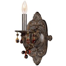 Crystorama Paris Market Sconce 5201-VB-AMBER