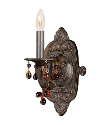 Crystorama Paris Market Sconce 5201-VB-AMBER