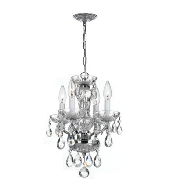 Crystorama Traditional Crystal Mini Chandelier 5534-CH-CL-MWP
