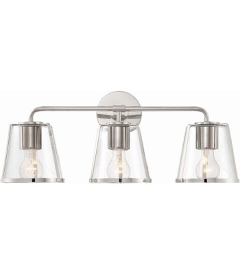 Crystorama Fulton Bathroom Vanity Light FUL-913-PN-CL