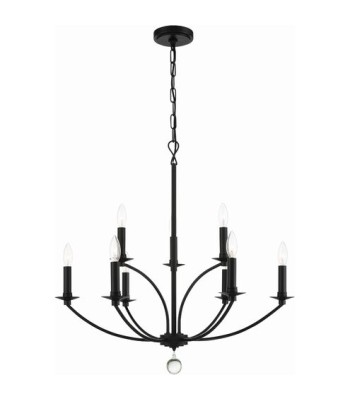 Crystorama Mila Chandelier MIL-8009-BK