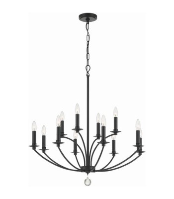 Crystorama Mila Chandelier MIL-8012-BK