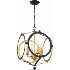 Crystorama Odelle Chandelier ODE-704-BK-GA