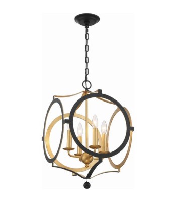 Crystorama Odelle Chandelier ODE-704-BK-GA