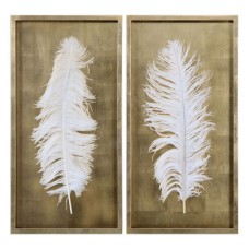 Uttermost White Feathers Shadow Boxes 04057