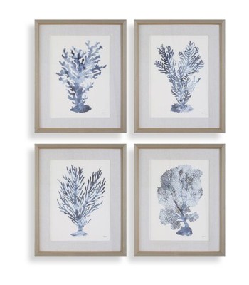 Uttermost Shibori Coral Framed Prints 32428